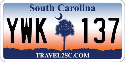 SC license plate YWK137