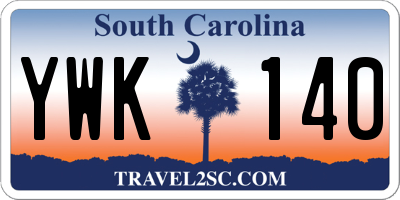 SC license plate YWK140