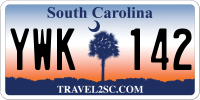 SC license plate YWK142