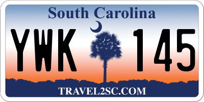 SC license plate YWK145