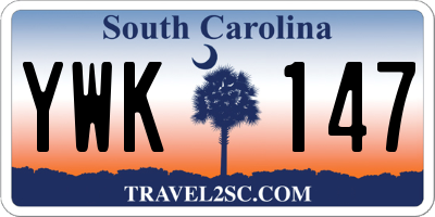 SC license plate YWK147
