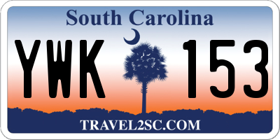 SC license plate YWK153