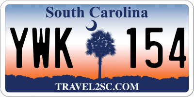 SC license plate YWK154