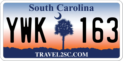 SC license plate YWK163