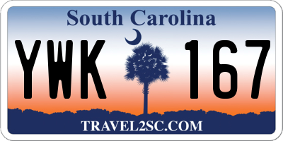 SC license plate YWK167