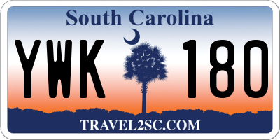 SC license plate YWK180