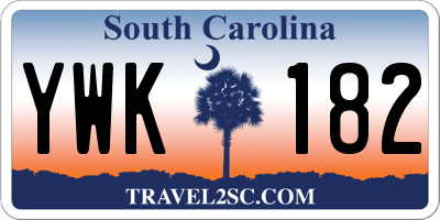 SC license plate YWK182