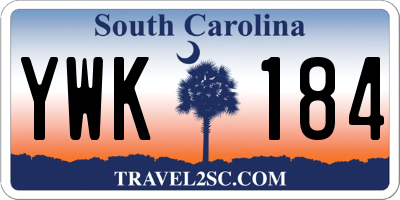 SC license plate YWK184