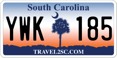 SC license plate YWK185