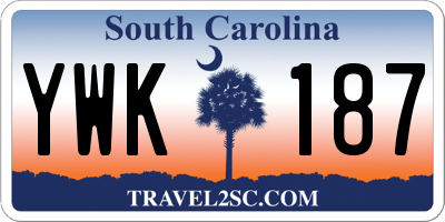 SC license plate YWK187