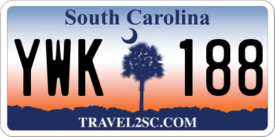 SC license plate YWK188