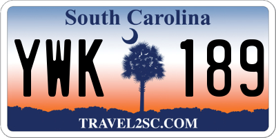 SC license plate YWK189