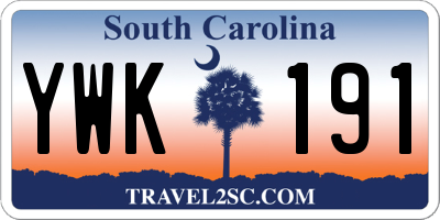 SC license plate YWK191