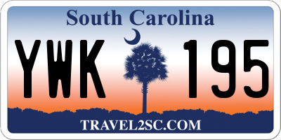 SC license plate YWK195