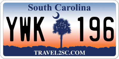 SC license plate YWK196