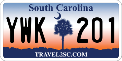 SC license plate YWK201