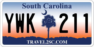 SC license plate YWK211