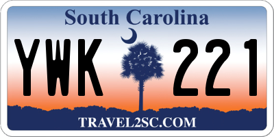 SC license plate YWK221