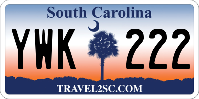 SC license plate YWK222