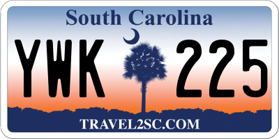 SC license plate YWK225