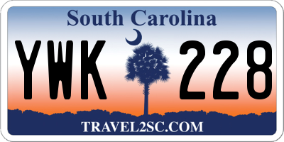 SC license plate YWK228