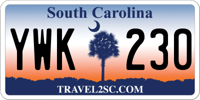 SC license plate YWK230