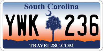 SC license plate YWK236
