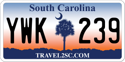 SC license plate YWK239