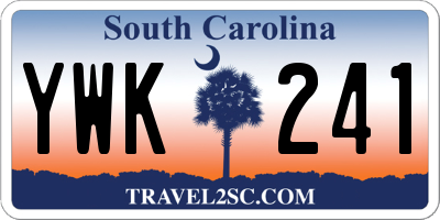 SC license plate YWK241
