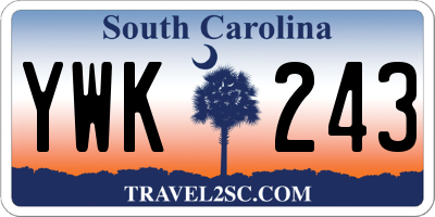 SC license plate YWK243