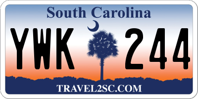 SC license plate YWK244