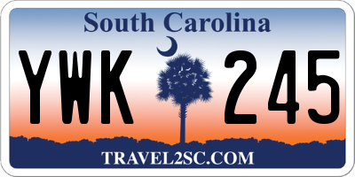 SC license plate YWK245