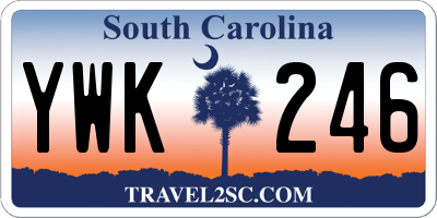 SC license plate YWK246