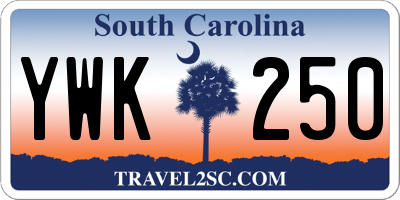 SC license plate YWK250