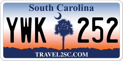SC license plate YWK252