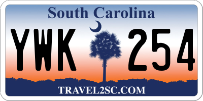 SC license plate YWK254