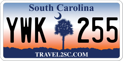 SC license plate YWK255