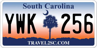 SC license plate YWK256