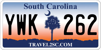 SC license plate YWK262