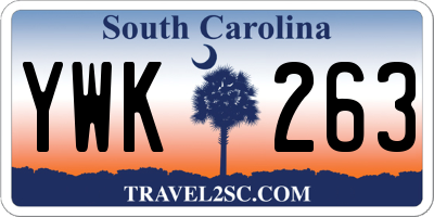 SC license plate YWK263