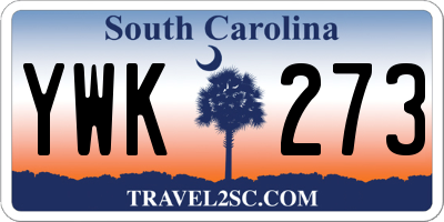 SC license plate YWK273