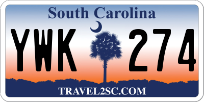 SC license plate YWK274