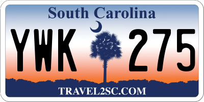 SC license plate YWK275