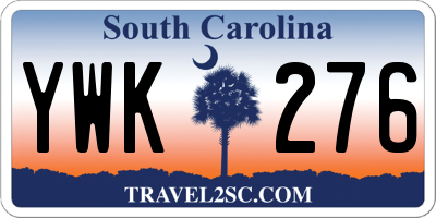 SC license plate YWK276