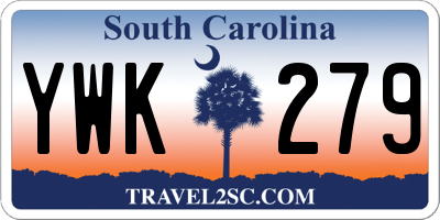 SC license plate YWK279