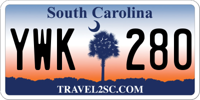 SC license plate YWK280