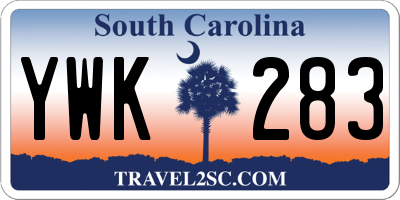 SC license plate YWK283
