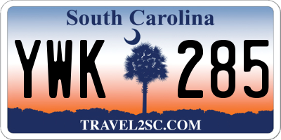 SC license plate YWK285