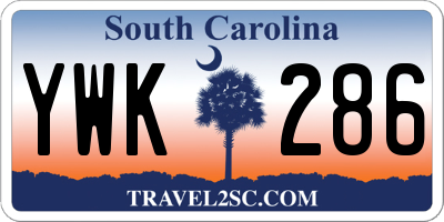 SC license plate YWK286