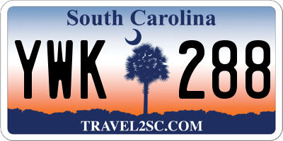 SC license plate YWK288